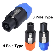 4 Pole 8 Pin Speakon Connector Compatible Neutrik NL8 Speaker Audio Adapter Plug