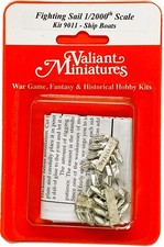 Fighting Sail Kit 9011 - Ship Boats 30 ea. 1:2000 scale Valiant Miniatures