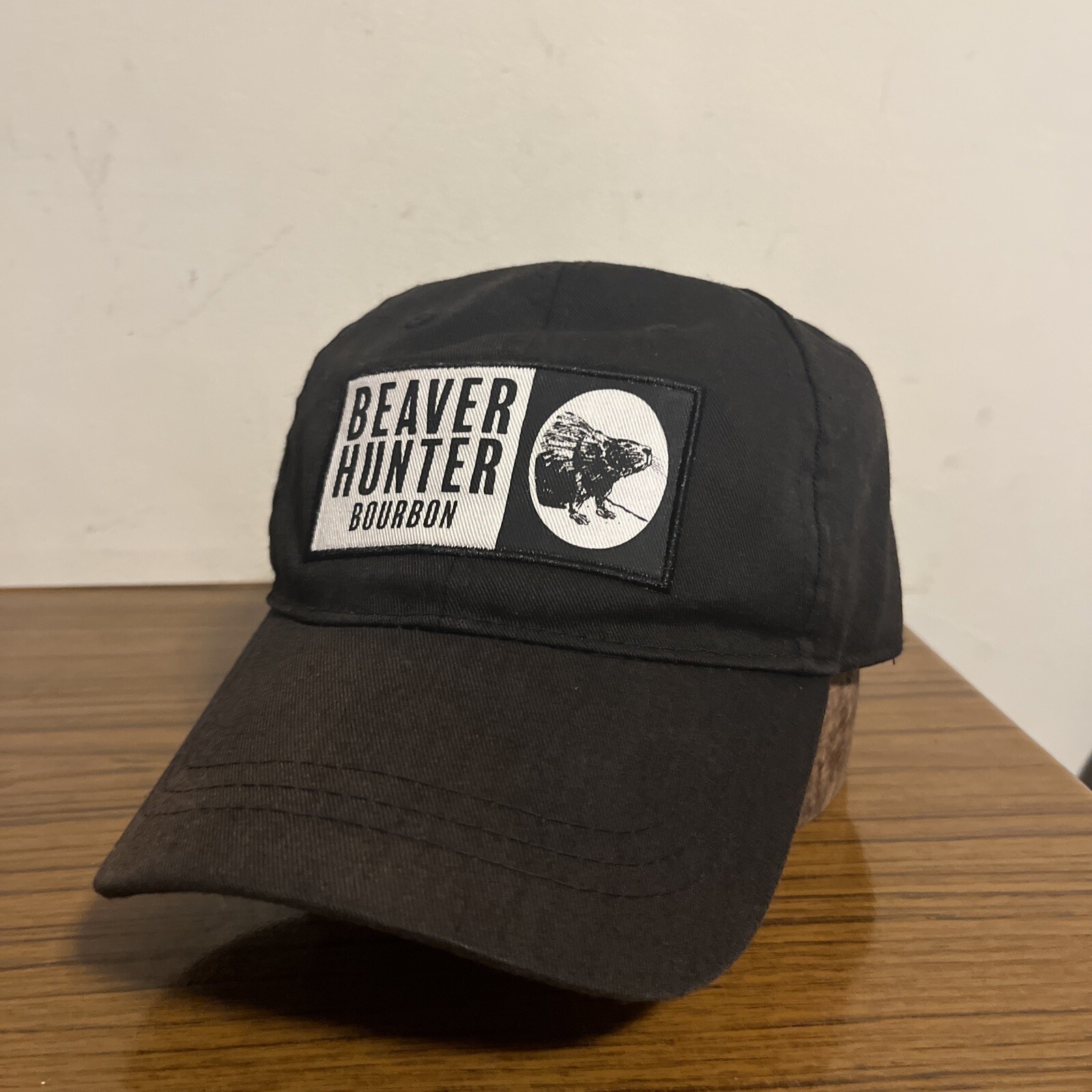 Beaver Hunter Bourbon Hat Black Snap Back Ball Ca… - image 1
