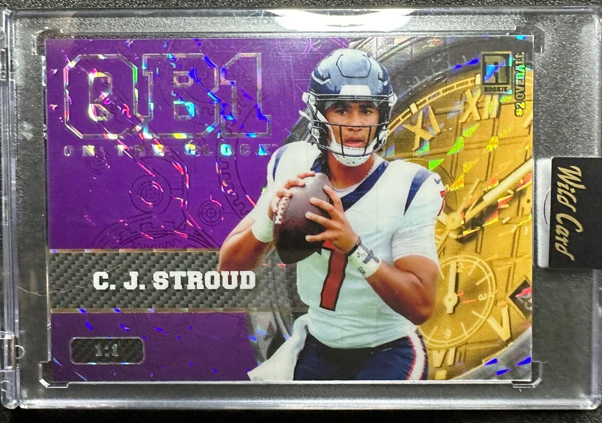 2023 WILD CARD QB1 ON THE CLOCK CJ STROUD RC 1/1 one of one!! | eBay
