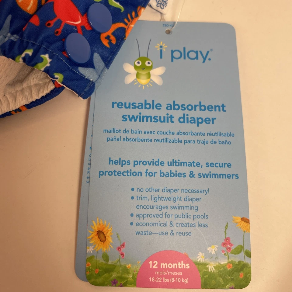 PAÑAL DE NATACIÓN REUTILIZABLE IPLAY Bebé Niño Talla 12 Meses 12m NUEVO CON ETIQUETAS Foto 4 de 4