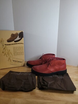 British Walker Mens Shoes Playboy High Top Chukka Boot Wine Leather 11 