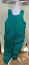 Arctic Wear Mens Green Side Zip Vents Coverall Workwear Ski Bib Snow Pants Read