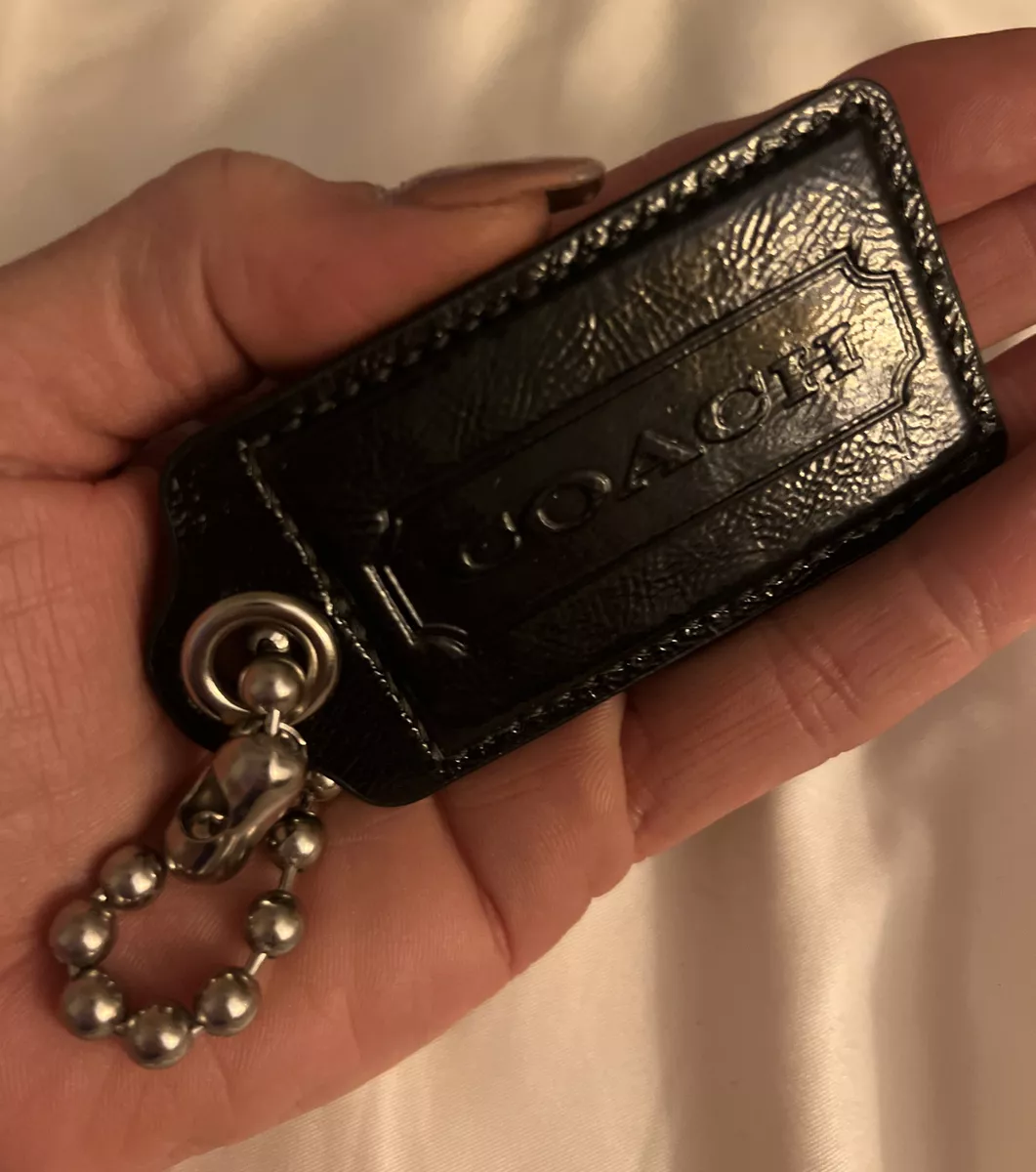 LEATHER Key Fob. Black Patent Leather Key Chain With Hook. 