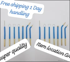 14-Piece RF Reusable Electrode Set – Fits Ellman Type Handpieces Brass Material