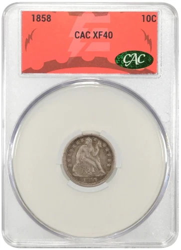 1858-P Seated Liberty Dime — photo from another recent sale