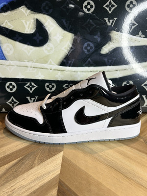 Nike Air Jordan 1 Low SE Concord Black White Leather Icey DV1309-100 Mens 12