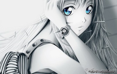 Anime Selective Coloring 2010 Wristwatch 11x17 Poster