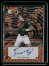 2023 Leaf Metal Perfect Game #MA-JS4 Joshua Springer Metal Auto Orange/4