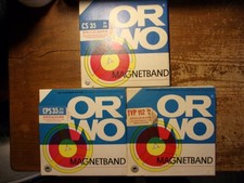 3 alte Tonbänder von ORWO-Wolfen aus der DDR,  bespielt   A