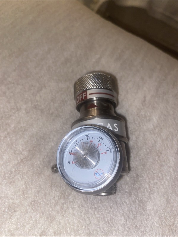 PORTAGAS Gas Cylinder Regulator: Gas Regulator, Stainless Steel,0.5 lpm