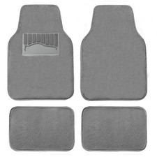 4pc Universal Faux Rabbit Fur Car Floor Mats Set Front Rear Anti-slip Washable