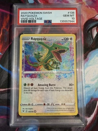 2020 POKEMON SWORD & SHIELD VIVID VOLTAGE #138 RAYQUAZA PSA 10