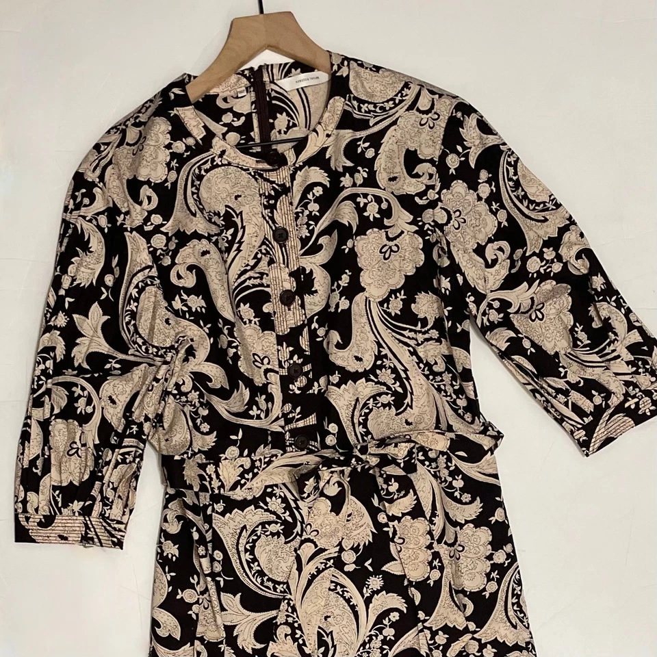 Mono REBECCA TAYLOR Paisley Pergamino Paisley Espresso Cinturón Marrón Mediano Foto 4 de 4