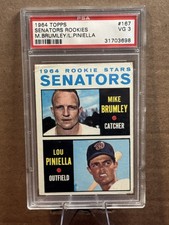 Lou Piniella Mike Brumley 1964 Topps #167 Senators Rookies PSA VG 3 RC Sweet Lou