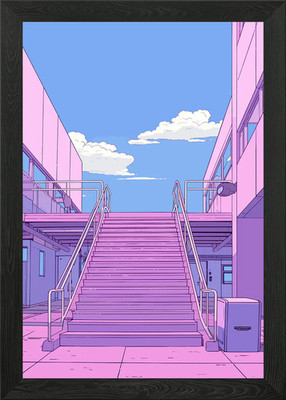 Lofi Rosa Retro Gerahmtes Wandbild Poster Leinwanddruck Bild