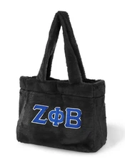 Zeta Phi Beta Sorority Faux Fur Bag-Black-New!