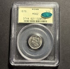 1876 Tre Centesimi Nichel — PCGS MS62 CAC ✅ Supporto OGH 🔥 Data Migliore 