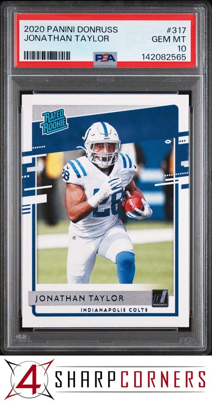 2020 PANINI DONRUSS #317 JONATHAN TAYLOR RC RATED ROOKIE PSA 10