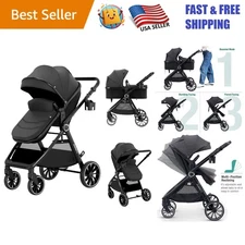 Adjustable Canopy & Lightweight Convertible Stroller for Babies - 0-36