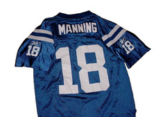 Vintage Reebok Indianapolis Colts Peyton Manning Jersey Blue Boys M 10-12 Nice