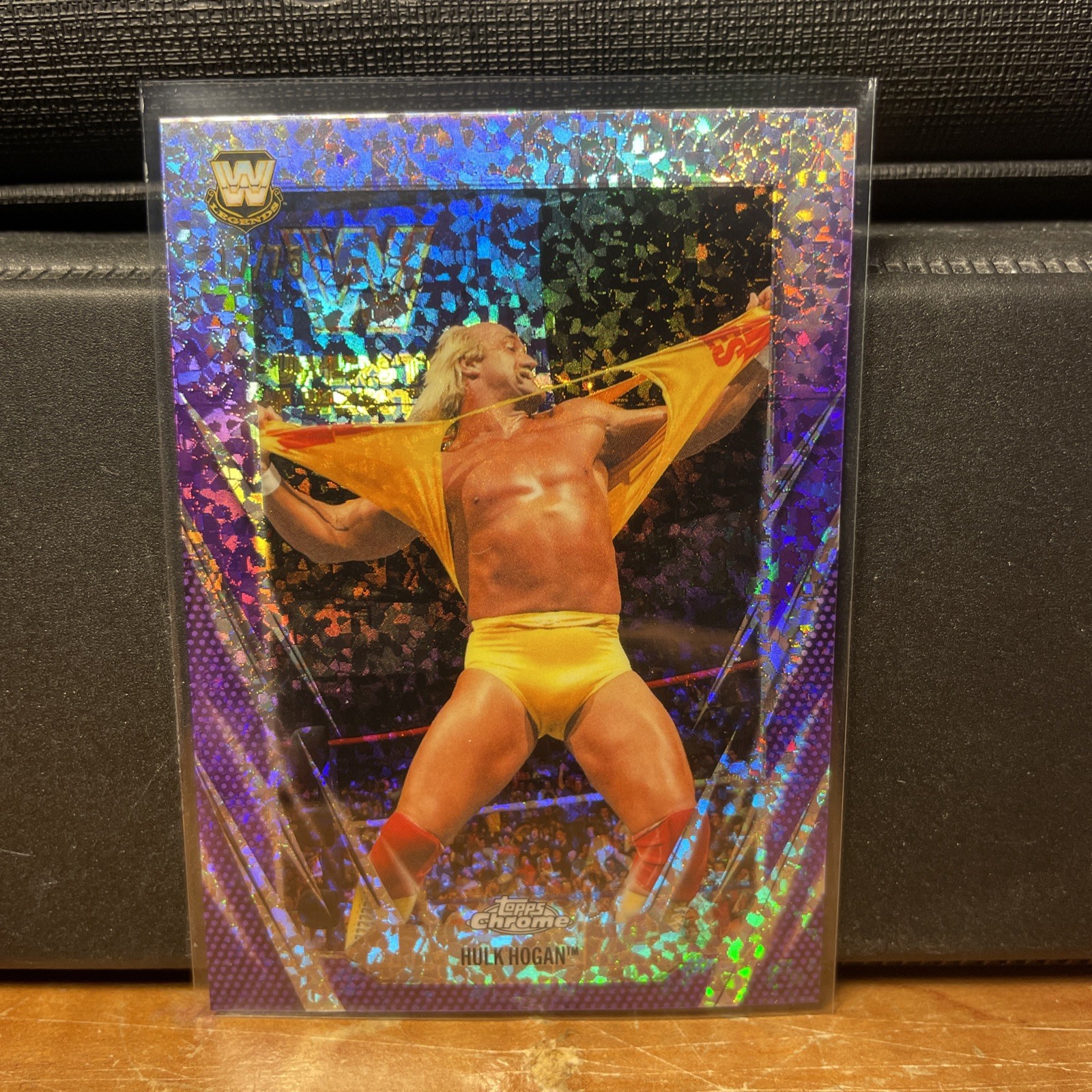 2026 Topps Chrome WWE Hulk Hogan 17/75 Purple Sparkle Refractor