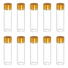uxcell 10Pcs Mini Glass Bottles with Lids, 15ml Small Clear 15 ml