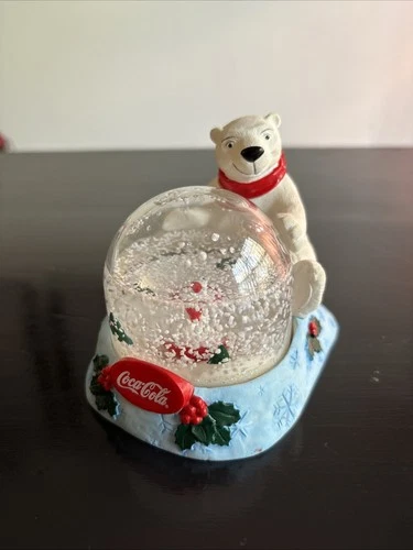 Vintage Coca-Cola 2003 Polar Bear Snow Globe Hardee's Collectible Advertising