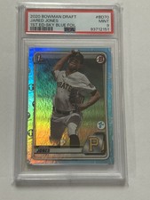 2020 Bowman Draft 1st Edition Jared Jones Sky Blue Foil PSA 9 Mint Pop 2 Rare!