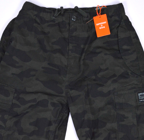 NUOVA Superdry Uomo Pantaloni 30x32 Overdyed Mimetico Camouflage Cargo Misto Cotone - Foto 2 di 9
