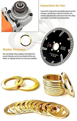 PRO RIGHT INDUSTRY 7/8" to 5/8" Brass Adapter Bushing Standard for Diamond Saw Blades