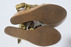 AUTHENTIC COACH ‘MAYRA’ WOOD WEDGE HEEL & PLATFORM GOLD STRAPPY SANDALS- SZ 7B — photo 7