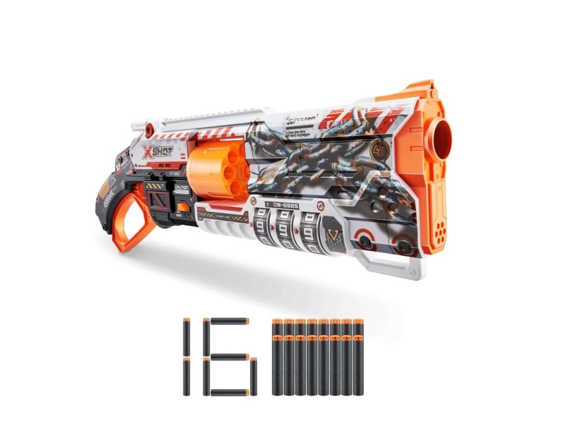 XSHOT Skins Lock Blaster (16 Darts) Air Pocket Technology Outdoor Foam Blaster