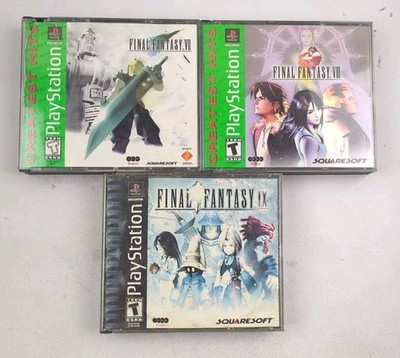 3 Game Final Fantasy PS1 Lot FF VII VIII IX 3 Game Bundle Complete CIB Tested