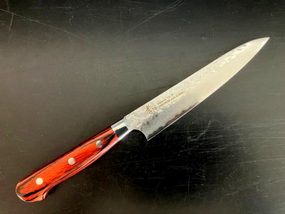 Sakai Takayuki Petty Knife 120mm VG10 33 Layer Damascus Mahogany Japanese Knife
