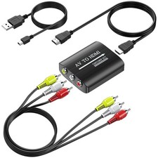 RCA to HDMI Converter, 1080P/720P AV to HDMI Converter for Tv/Pc/N64/Wii/Ps1