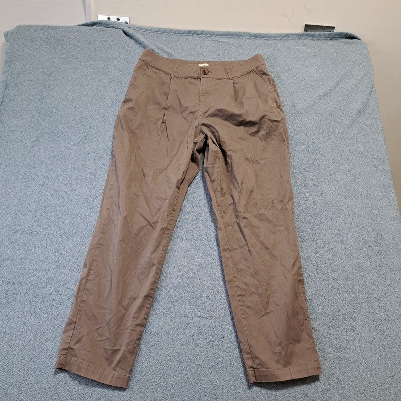 A New Day Chino Pants Womens Size 14 Brown Casual Straight Leg Outdoor