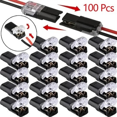 100PCS Plug-In Quick Wire Connectors Reusable Clamp Terminal Blocks for Cables
