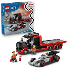 City F1 Display Truck with Audi F1 Race Car - Building Toy for Boys  Girls,