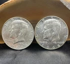 1966 & 1967 US Kennedy 40% Silver Half Dollar 50 Cent Piece 2 Coin Lot.
