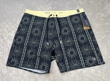 Roark Chiller Boardshorts Mens 36 Dark Navy Tiare Swim Trunks Hemp Blend NEW