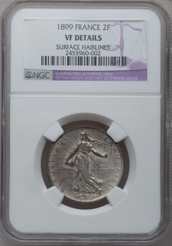 1899 France 2 Francs NGC VF