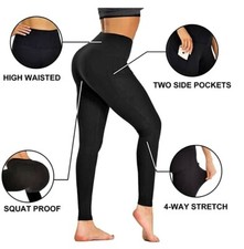 Women's Pocket Yoga Pants High Waist Tummy Control 4 Way Stretch Workout Pants