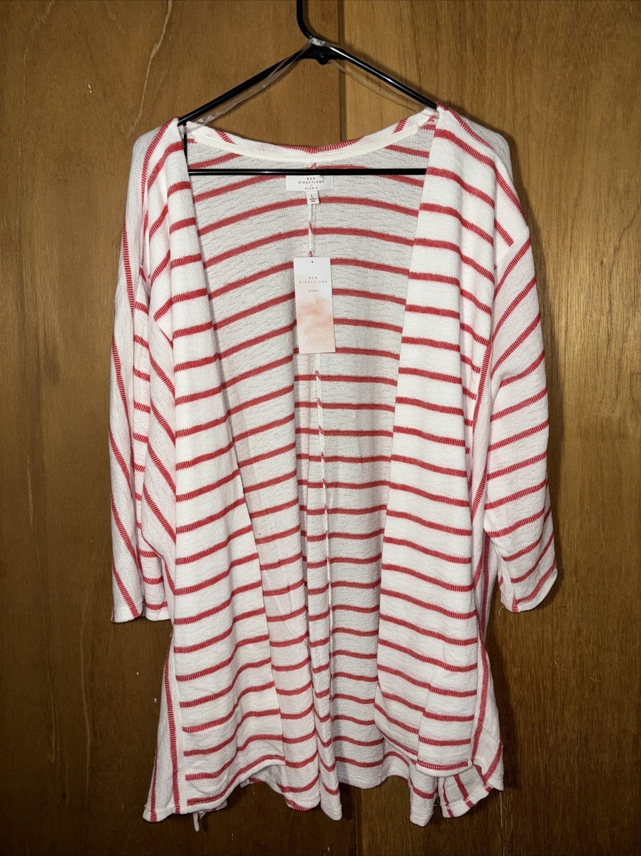 Cover Up Swimsuit Dress Tank Top Red and White Stripes With Slits On Sides