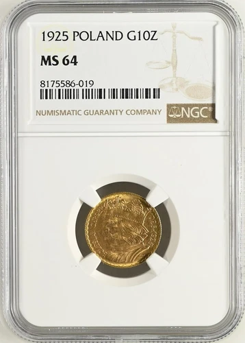 1925 Poland G10Z NGC MS 64