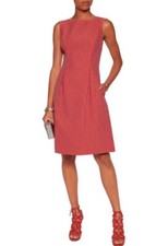 nwt Lela Rose Betsy Fit Flare Full Skirt Sheath Dress Sz 6 Wool Blend Coral