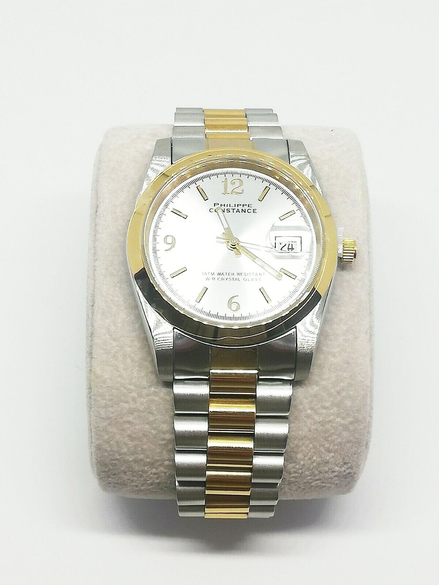 Montre Homme Femme Philippe Constance Métal Doré Argenté Pile