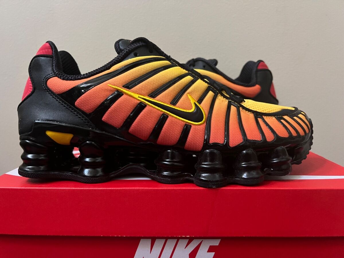 Nike Shox TL 'Sunrise' Black Amarillo University Red AV3595 Nike Shox TL 'Sunrise' Black Amarillo University Red AV3595