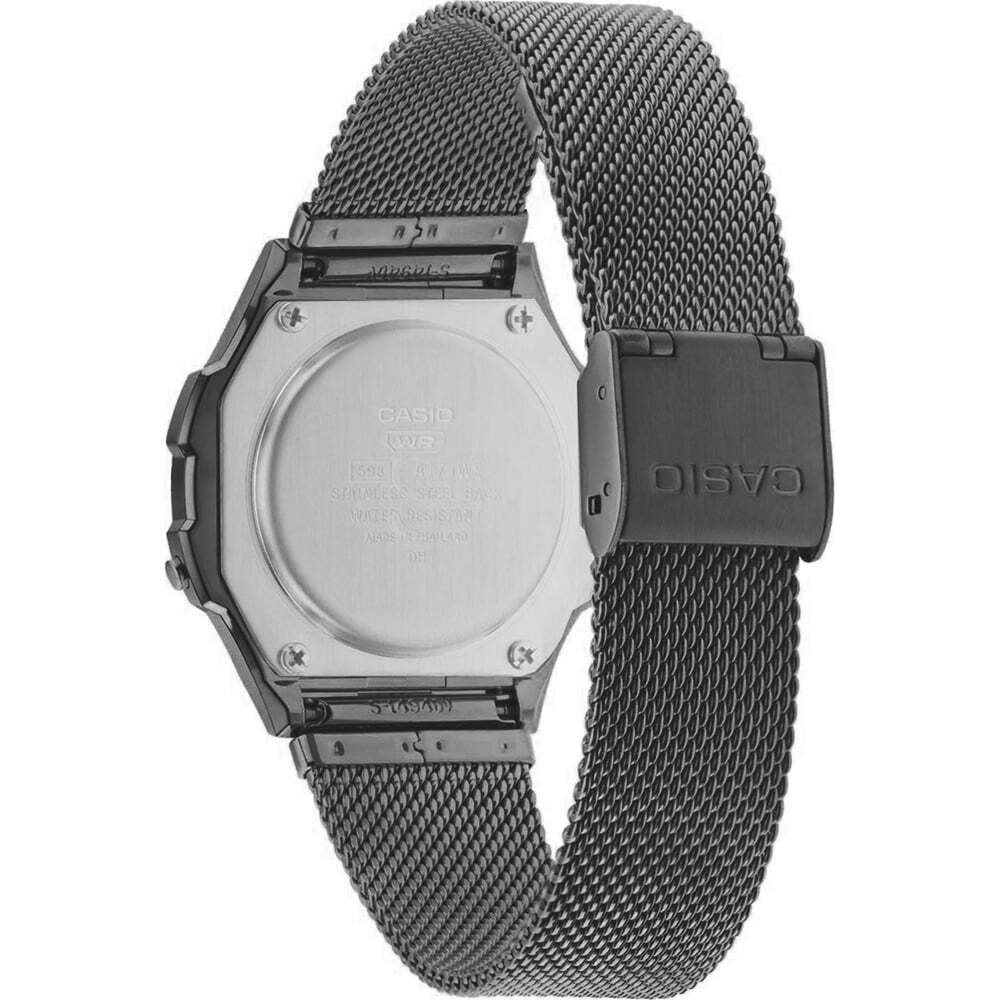 CASIO A171WEMB-1ADF（Mod：593） Casio Digital Black Dial Unisex Stainless Steel Band Watch