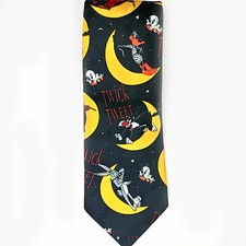 Vintage 1996 Looney Tunes Mania Twick or Tweet Halloween 4" Tie Bugs Taz Tweety